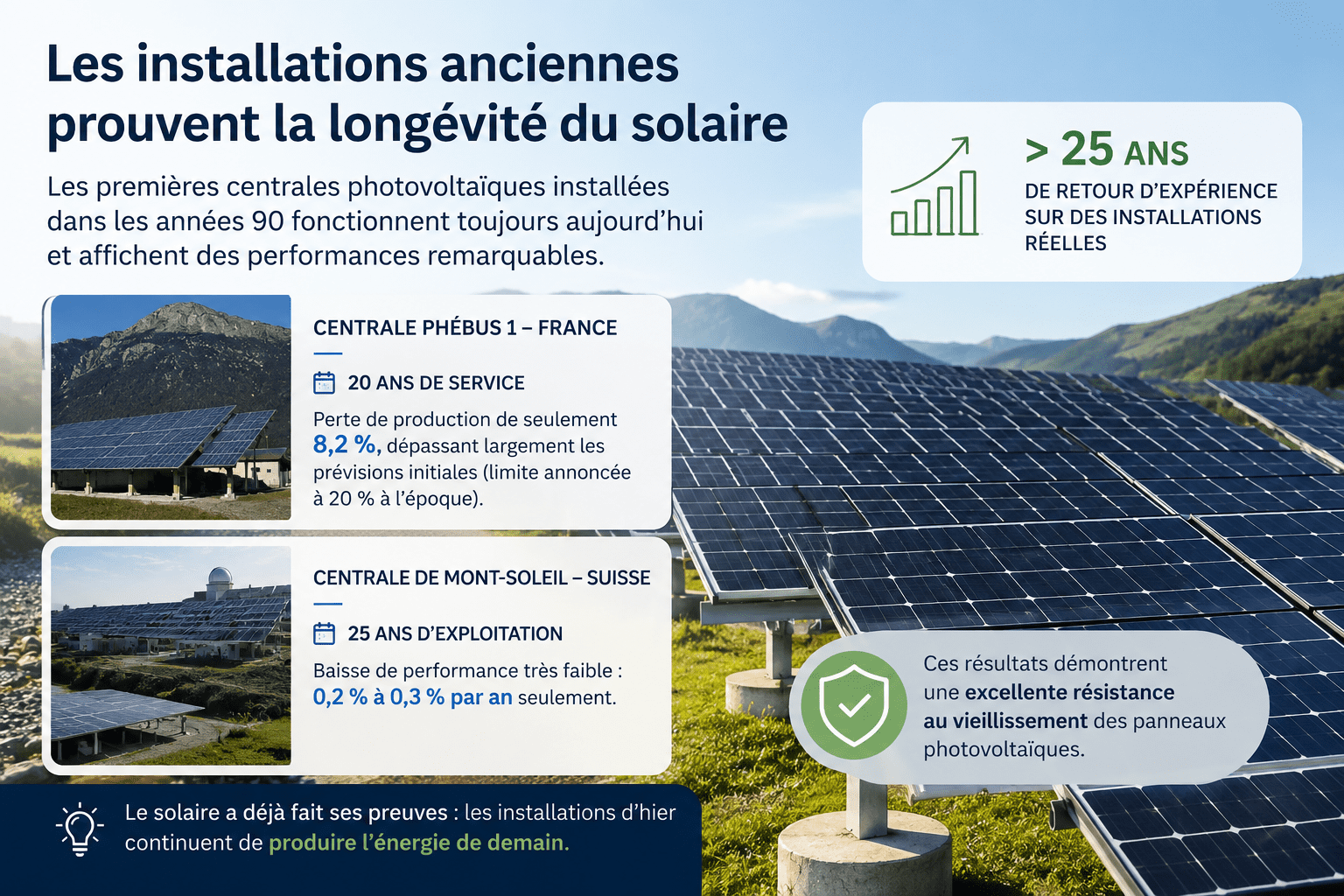 Les installations anciennes prouvent la longévité du solaire