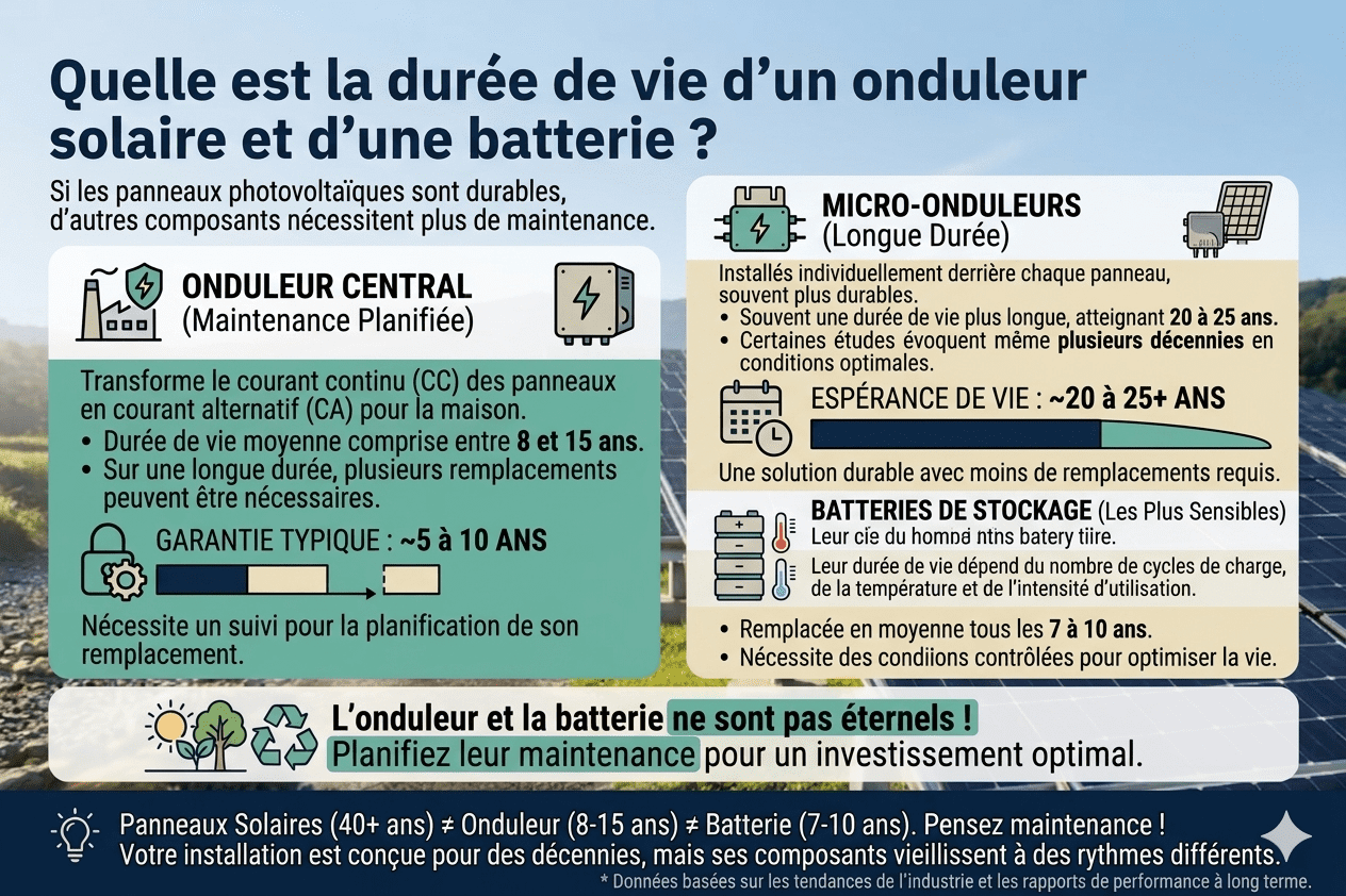 Quelle est la durée de vie d’un onduleur solaire et d’une batterie ?