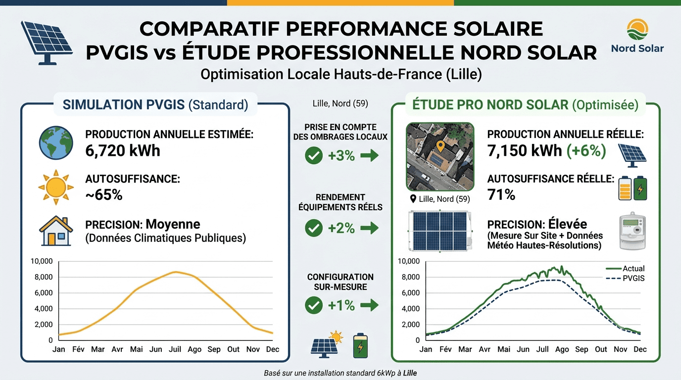 Comparatif PVGIS vs étude professionnelle