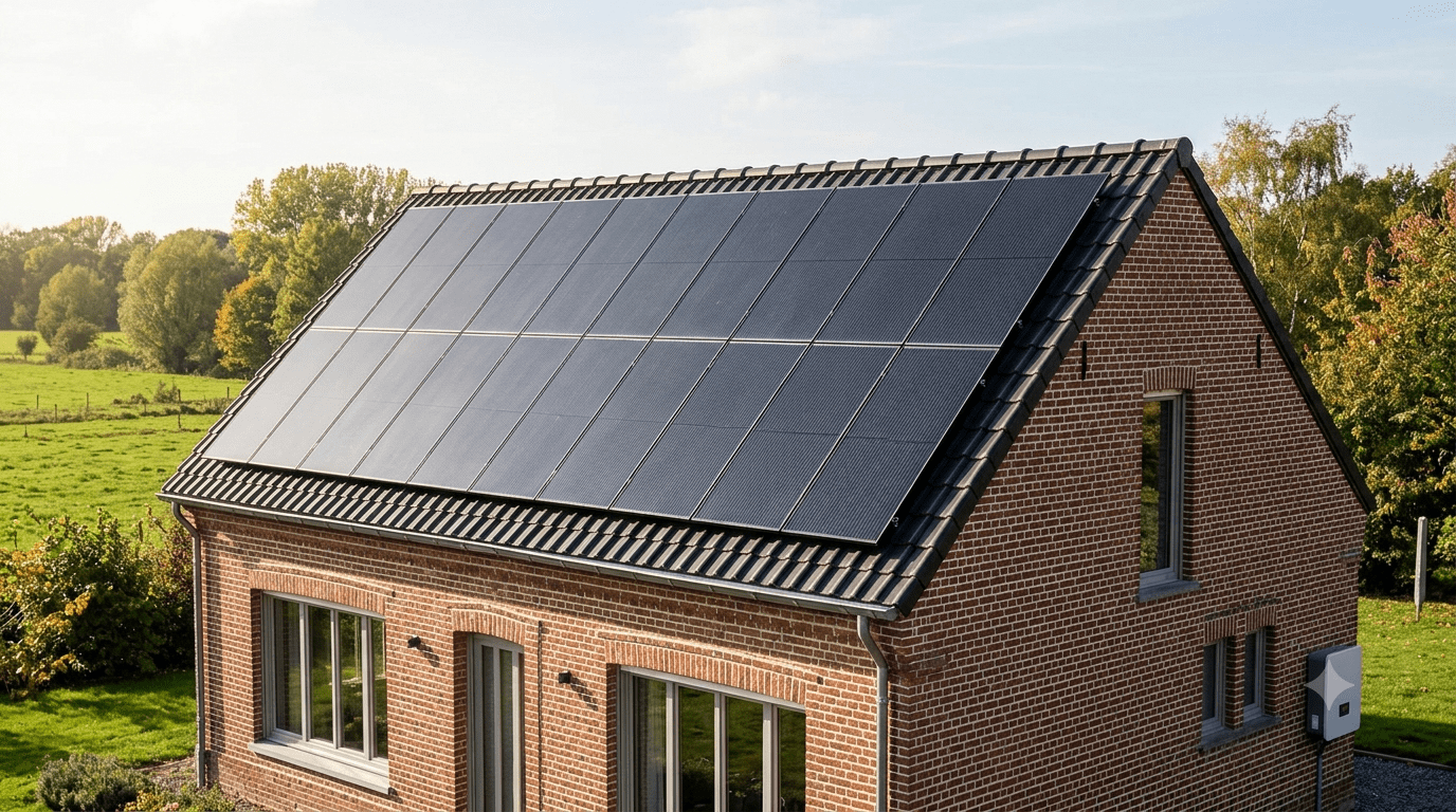 Maison individuelle équipée en panneaux solaires dans les Hauts-de-France