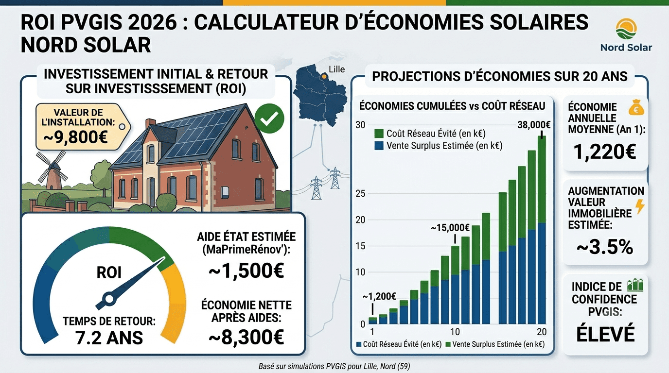 ROI et calculateur d'économies solaires sur 20 ans