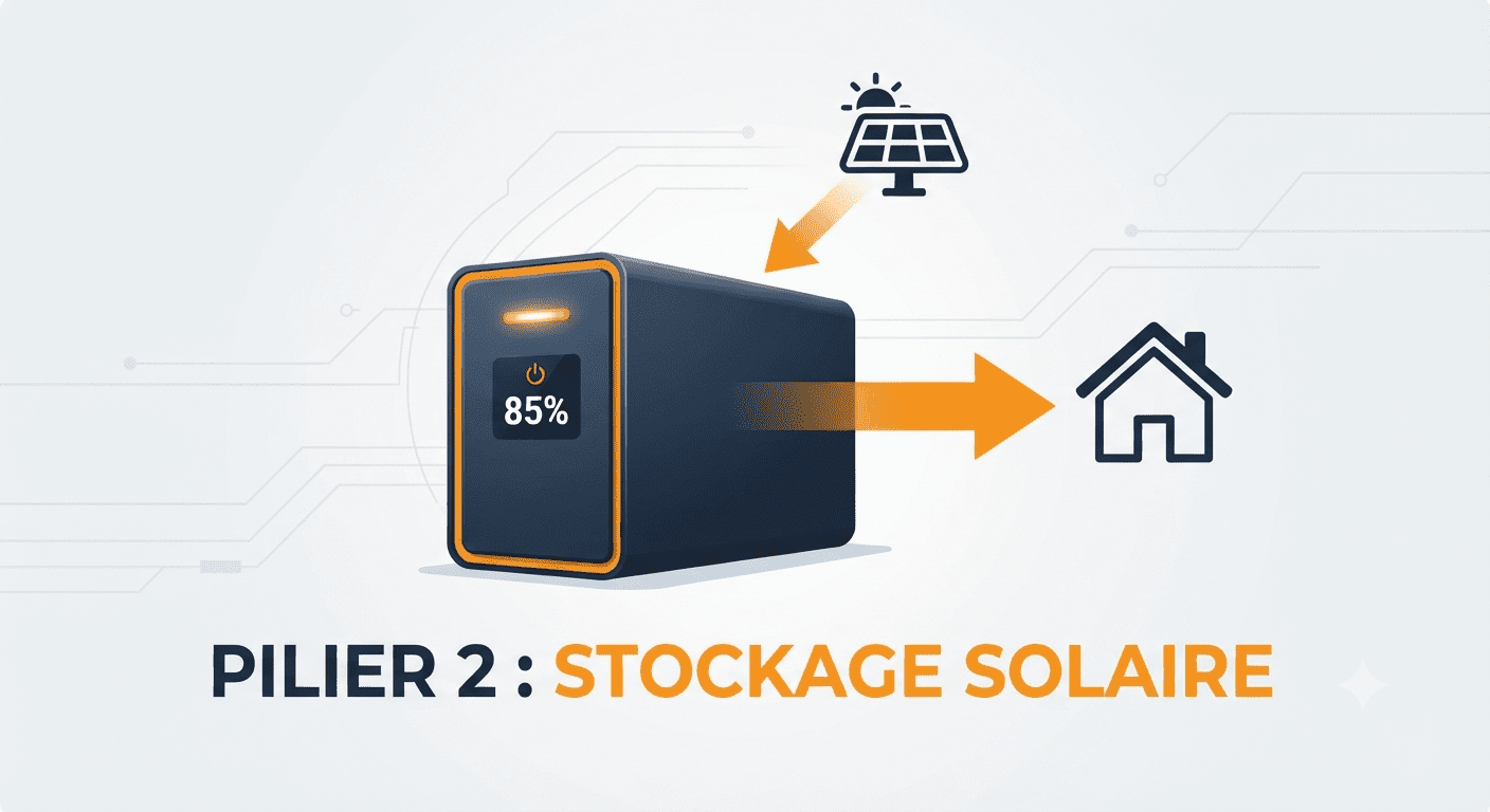 Batterie domestique de stockage d'énergie solaire de 5 kWh installée dans un garage